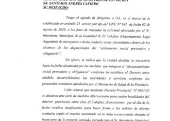 La provincia elevó a Nación el pedido de El Calafate