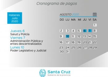 Cronograma de pago de haberes del Estado Provincial y recomendaciones a la comunidad