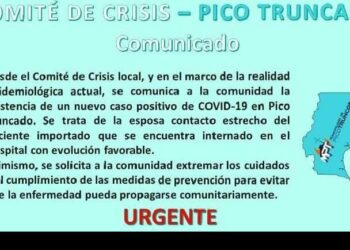 Segundo caso de Covid-19 en Pico Truncado