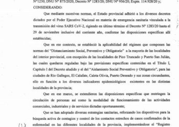 Se firmó el Decreto 1345 que establece medidas para toda la provincia