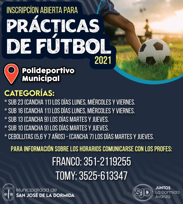 Comenzarán las clases de fútbol en el Polideportivo Municipal de La Dormida- Còrdoba