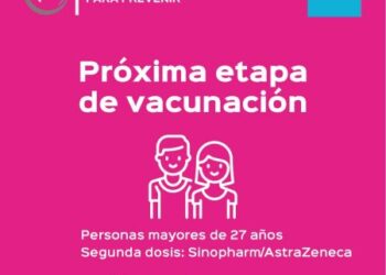 Vacunar para prevenir: Habilitan turnos para la aplicación de primeras dosis a mayores de 27 años