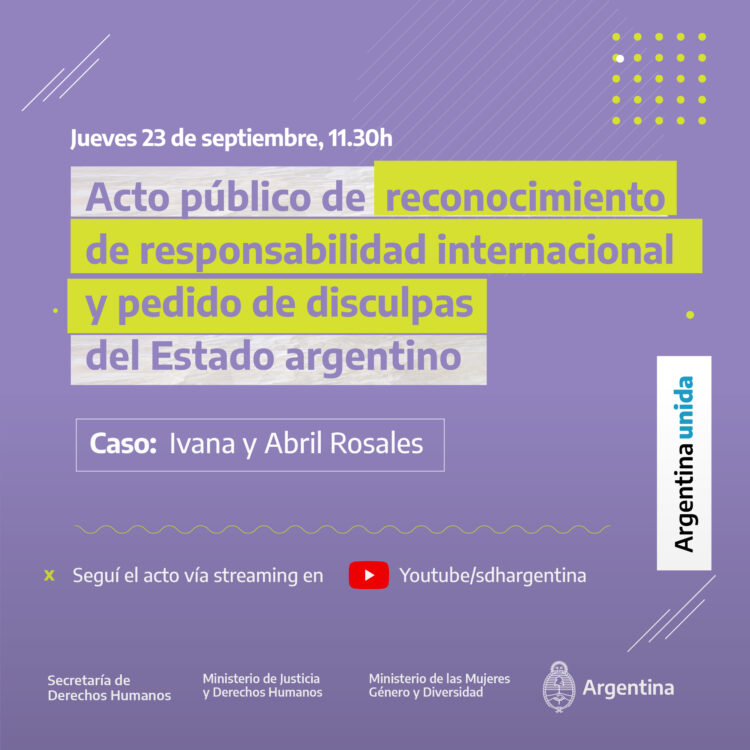 El Estado Argentino pide disculpas ante la CIDH en el caso Ivana y Abril Rosales