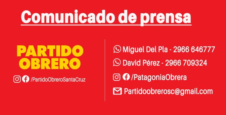 El PO repudia la represión a municipales y trabajadores de fundación Santa Cruz en Caleta Olivia