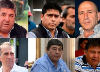 Los Secretarios generales petroleros de todo el país, juntos acompañando la reasunción de Claudio Vidal