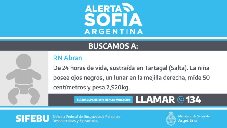 ALERTA SOFIA – Tartagal, Salta