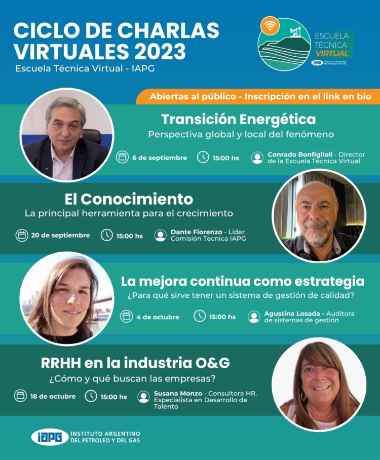 «La Escuela Técnica Virtual del IAPG presenta un Ciclo de charlas abiertas»