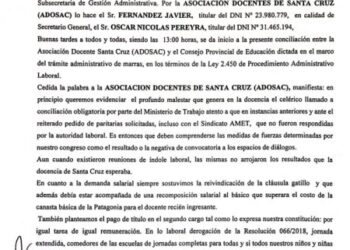 Se llevó adelante una nueva Conciliación Obligatoria con ADOSAC