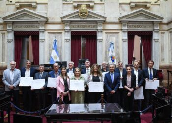 Empresarios y referentes del comercio fueron distinguidos con el Diploma de Honor del Senado