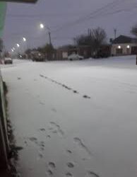 Intensa nevada en Pico Truncado, Santa Cruz