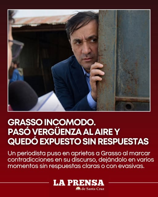 GRASSO INCOMODO. PASÓ VERGÜENZA AL AIRE Y QUEDÓ EXPUESTO SIN RESPUESTAS