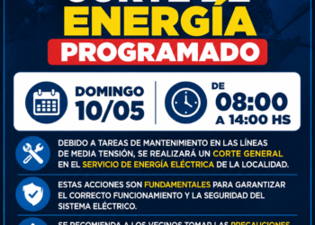 PICO TRUNCADO: CORTE DE ENERGÍA PROGRAMADO PARA ESTE DOMINGO DE 08 A 14 HS