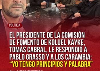 TOMÁS CABRAL LE RESPONDIÓ A PABLO GRASSO Y A LOS CARAMBIA: “YO TENGO PRINCIPIOS Y PALABRA”