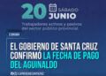 El Gobierno de Santa Cruz anunció la fecha de pago del aguinaldo