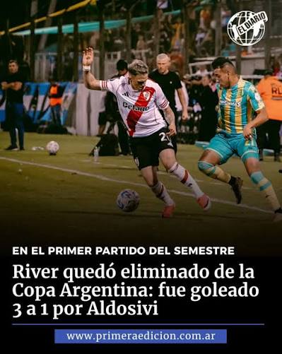 River quedó fuera de la Copa Argentina tras caer ante Aldosivi