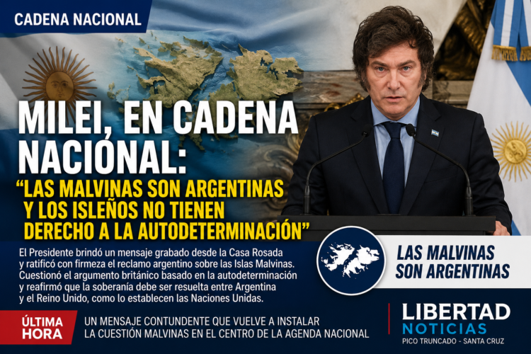 MILEI, EN CADENA NACIONAL: “LAS MALVINAS SON ARGENTINAS Y LOS ISLEÑOS NO TIENEN DERECHO A LA AUTODETERMINACIÓN”